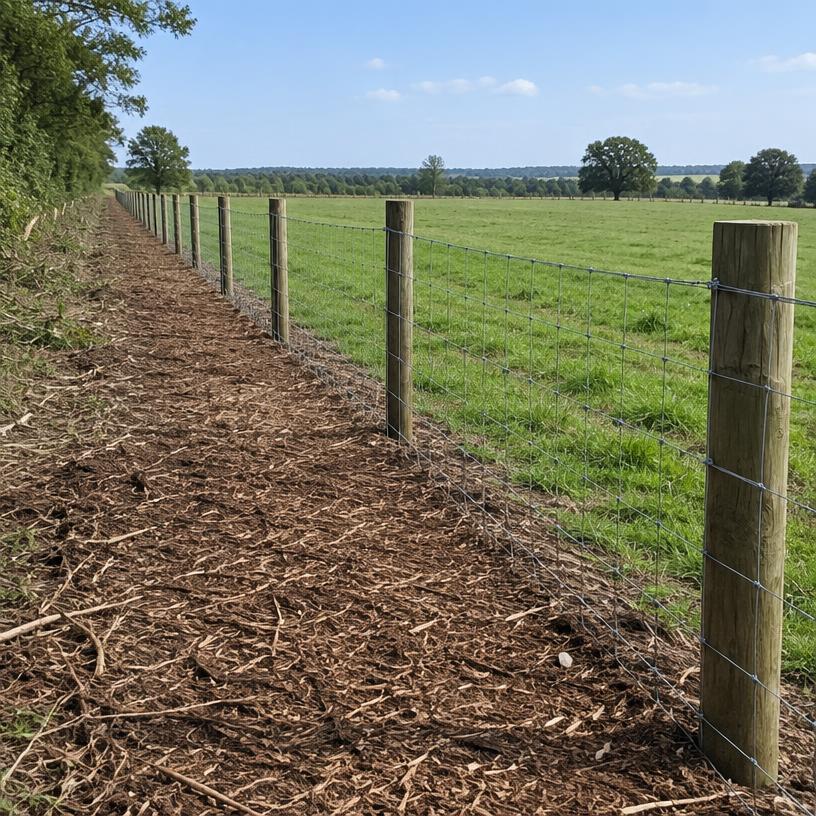 Fence line clearing — after